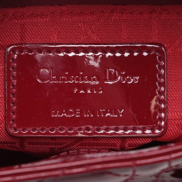 Christian Dior Lady Dior Mini Patent Handbag Red - Picture 10 of 10